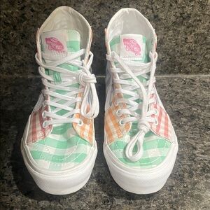 Vans Pastel Checkered High-Top Sneakers